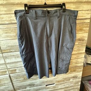 🩶 Iron Co Cargo Shorts Men’s 36 Gray Utility Outdoor Stretch Shorts